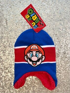 Nintendo Boys' Winter Hat and Kids Gloves Set, Super Mario Beanie for Ages 4-7